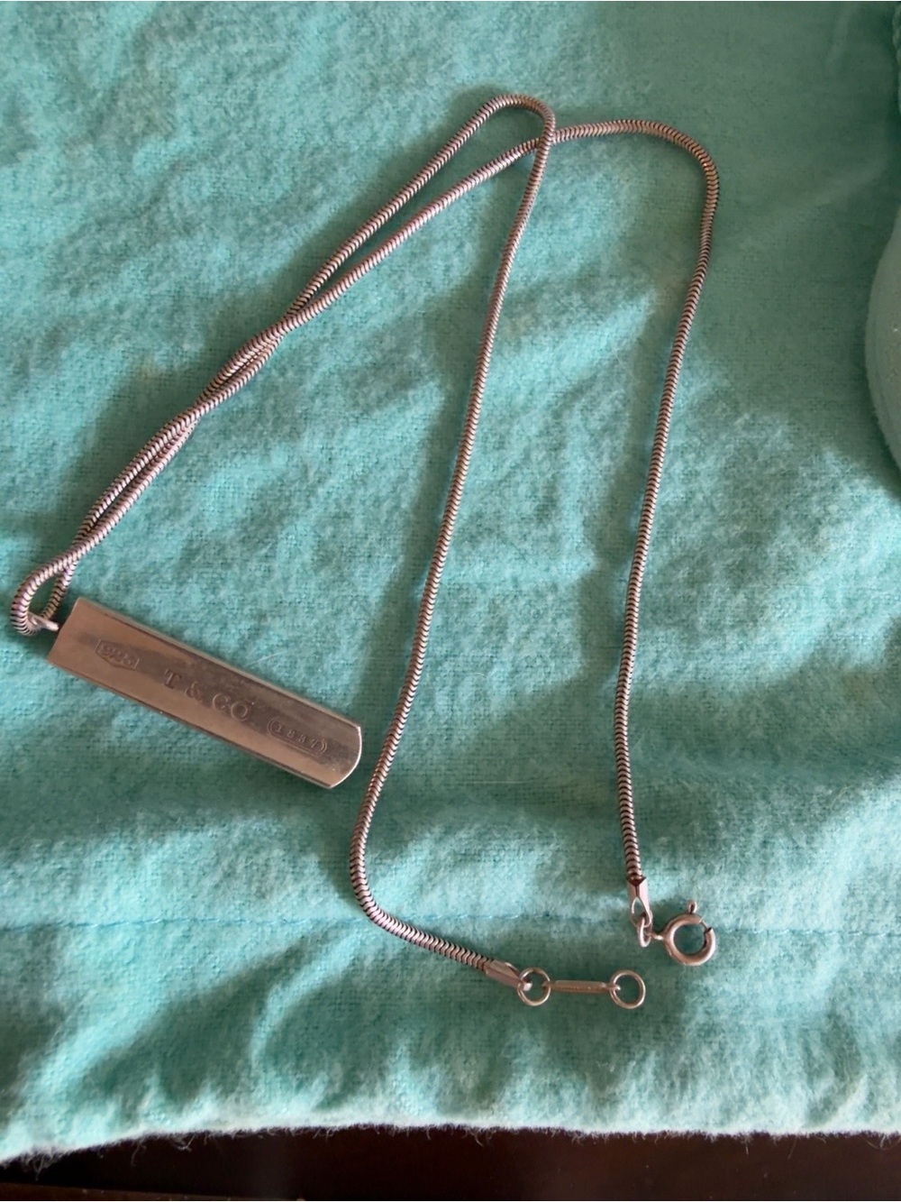 Tiffany & Co. 1837 Sterling Silver Bar Pendant Necklace